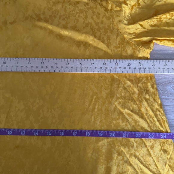 Sezane 42 US 10 Tinsley Jacquard Yellow Midi Dress 3/4 Sleeve - Picture 7 of 9